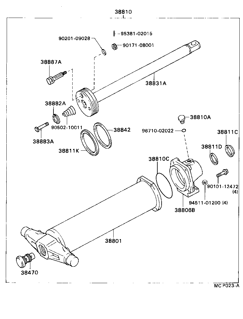 38810-96318 CYLINDER ASSY, HOIST product image