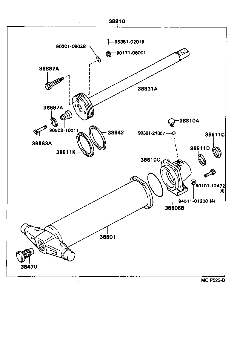 38810-93105 CYLINDER ASSY, HOIST product image