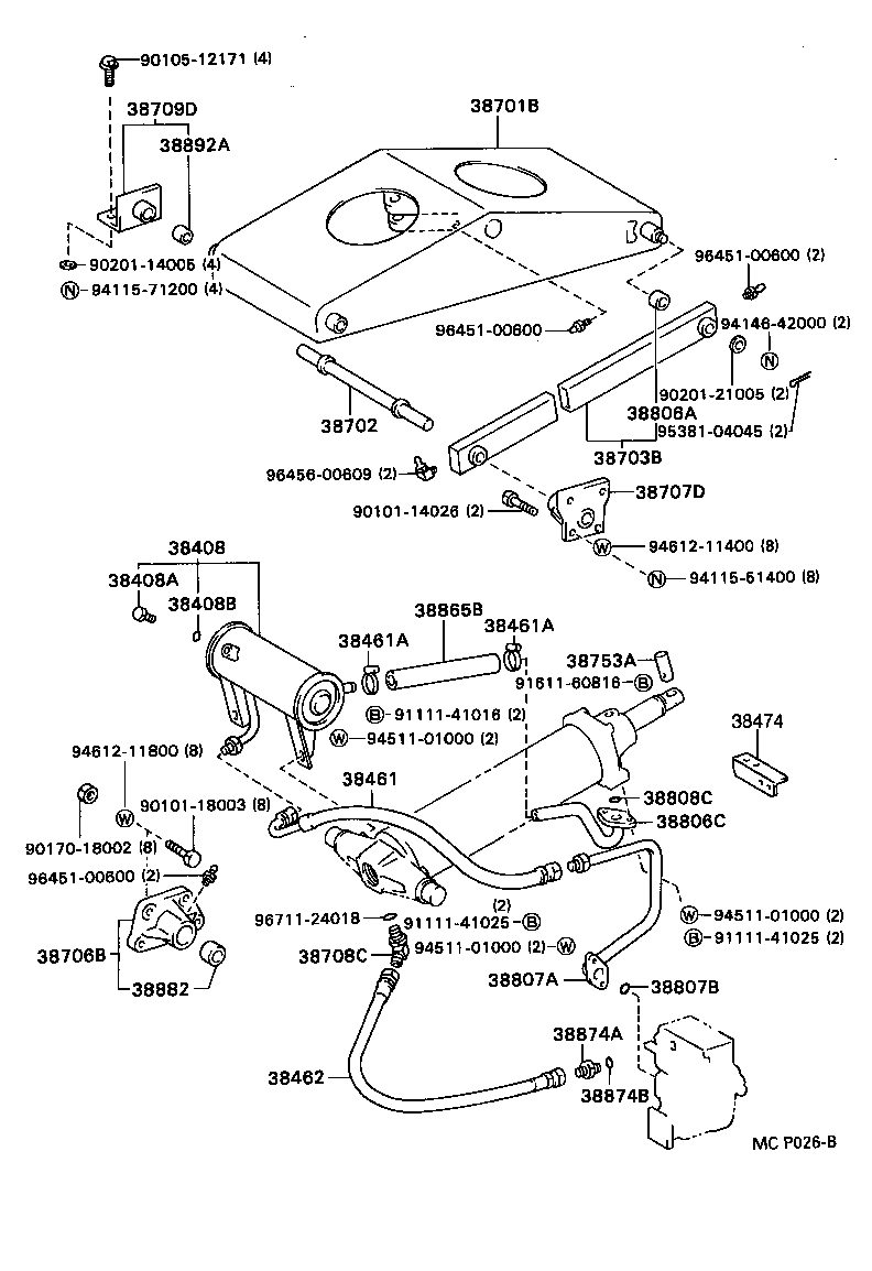 38462-93102 HOSE, POWER OIL PUMP DELIVERY product image