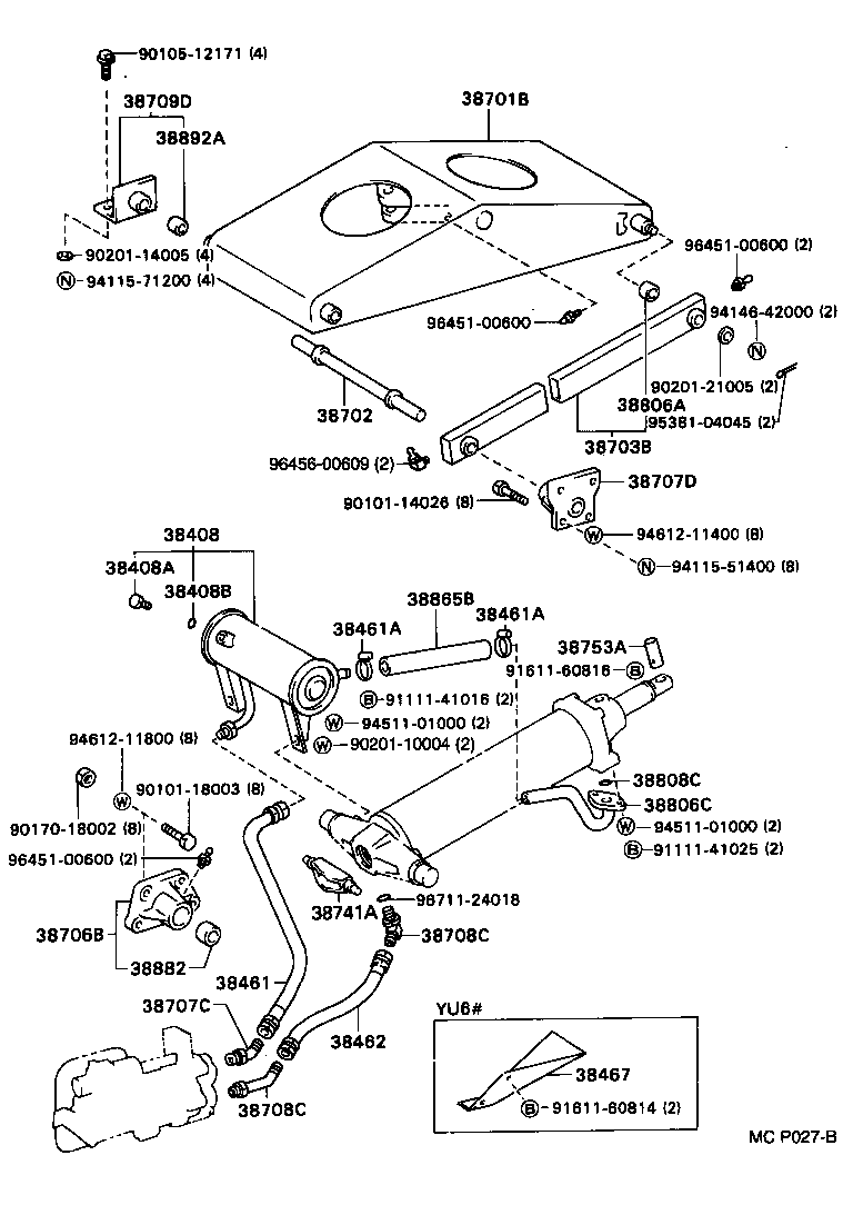 38462-96308 HOSE, POWER OIL PUMP DELIVERY product image