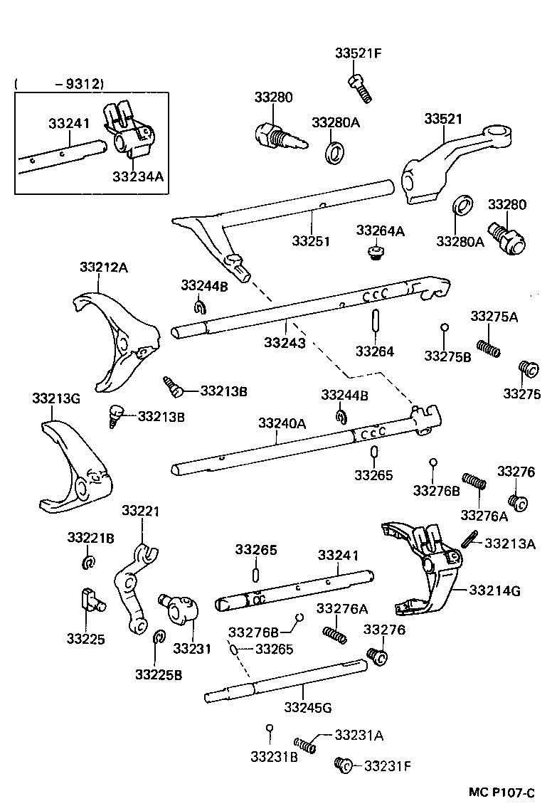33240-30020 SHAFT ASSY, GEAR SHIFT FORK, NO.2 product image