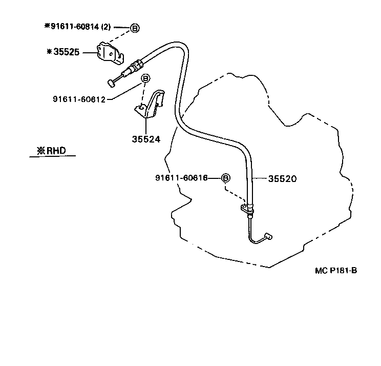 35525-20110 BRACKET, THROTTLE CABLE product image