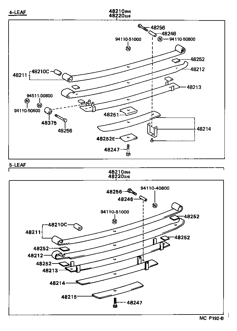 48414-35160 BRACKET, SPRING, NO.3 RH product image