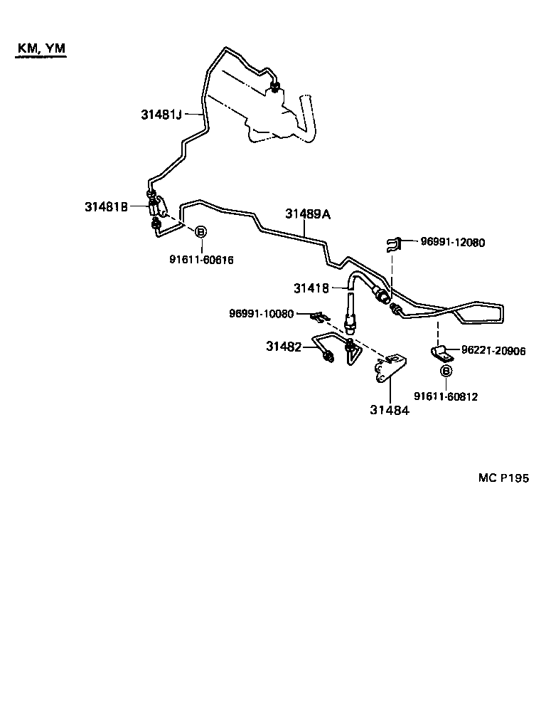 31482-28070 TUBE, CLUTCH RELEASE CYLINDER TO ACCUMULATOR product image
