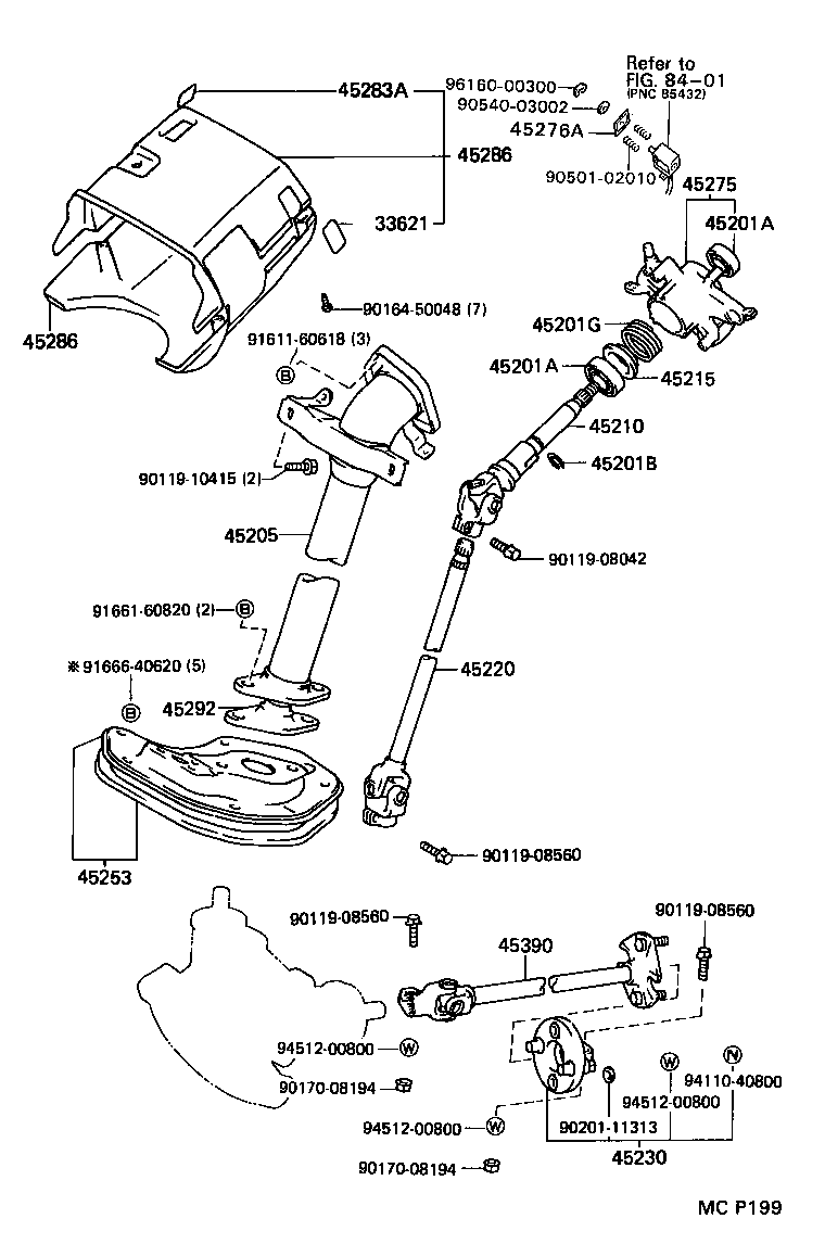 45280-27160 BRACKET, STEERING COLUMN, UPPER product image