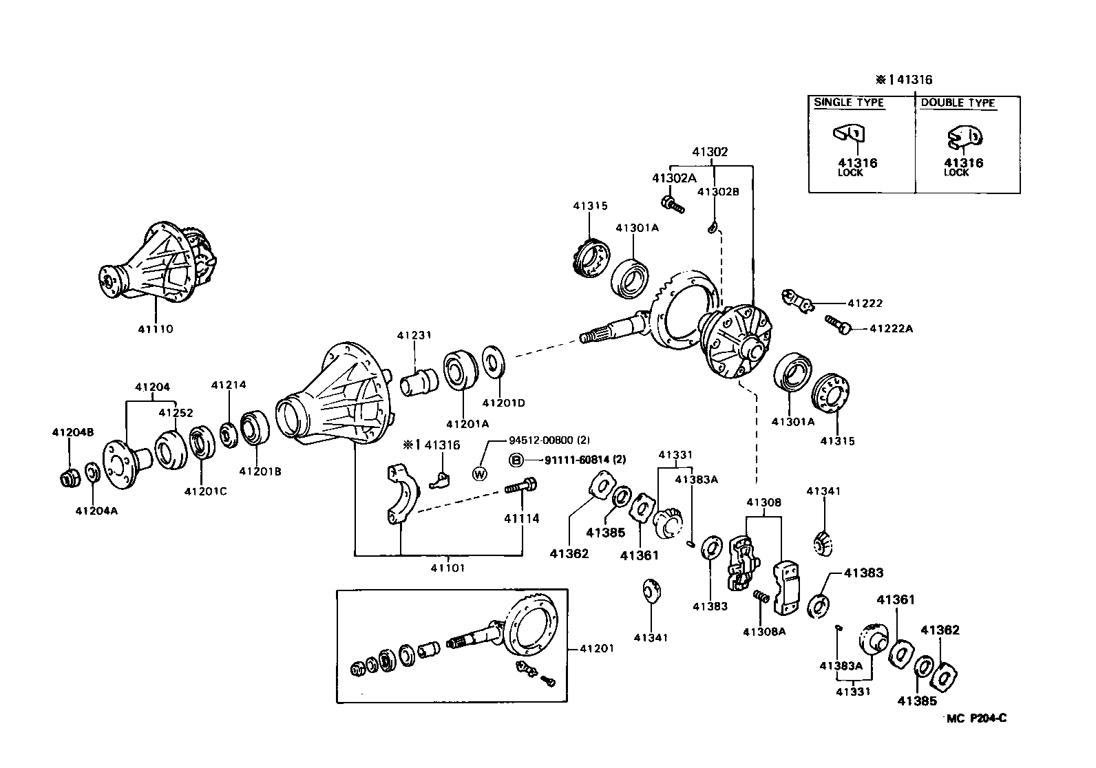 41110-20220 CARRIER ASSY, DIFFERENTIAL, REAR product image