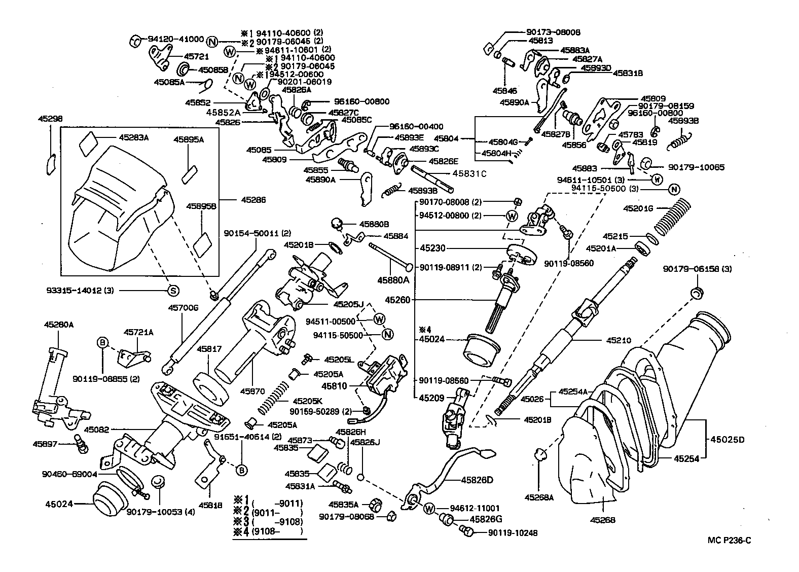 45205-20250 TUBE SUB-ASSY, STEERING COLUMN, UPPER product image
