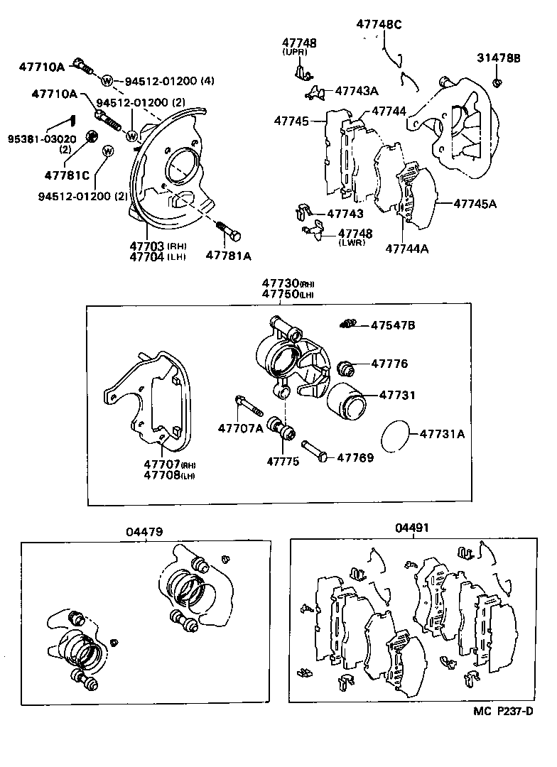 47730-27050 CYLINDER ASSY, FRONT DISC BRAKE, RH product image