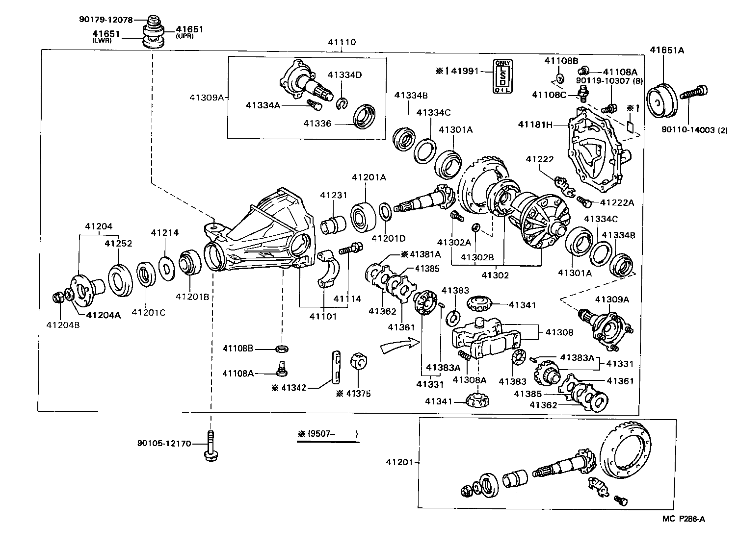 41110-22360 CARRIER ASSY, DIFFERENTIAL, REAR product image