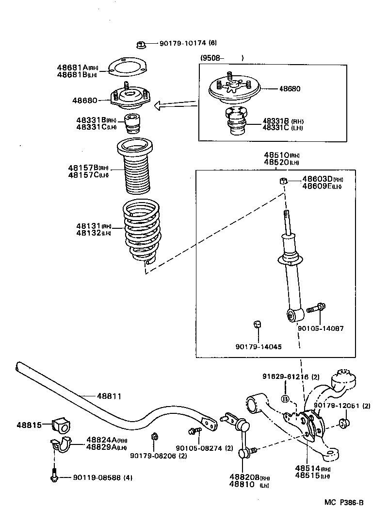 Toyota 48131-30831 SPRING, FRONT COIL, LH