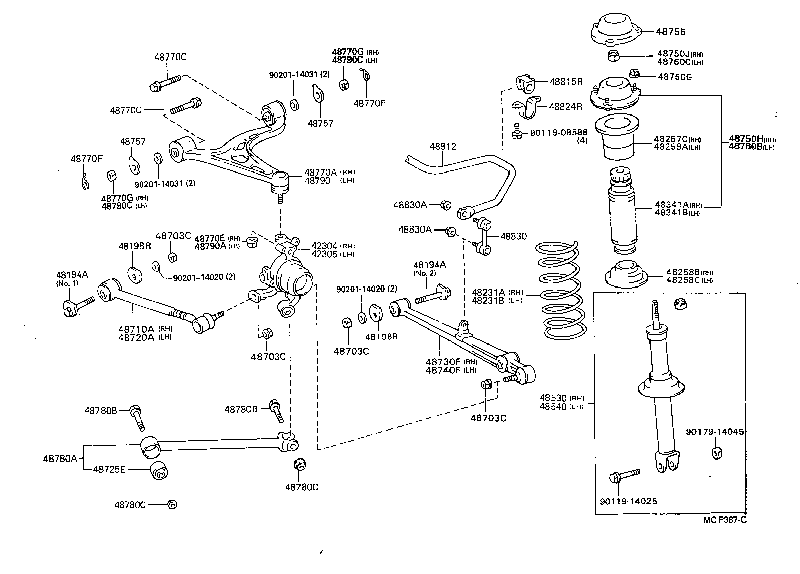 Toyota 42305-30010 CARRIER SUB-ASSY, REAR AXLE, LH