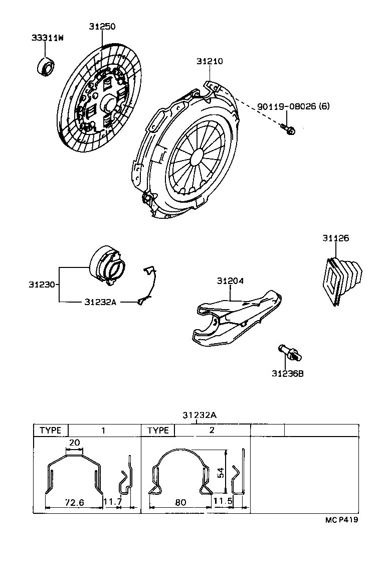 31250-35233 DISC ASSY, CLUTCH product image