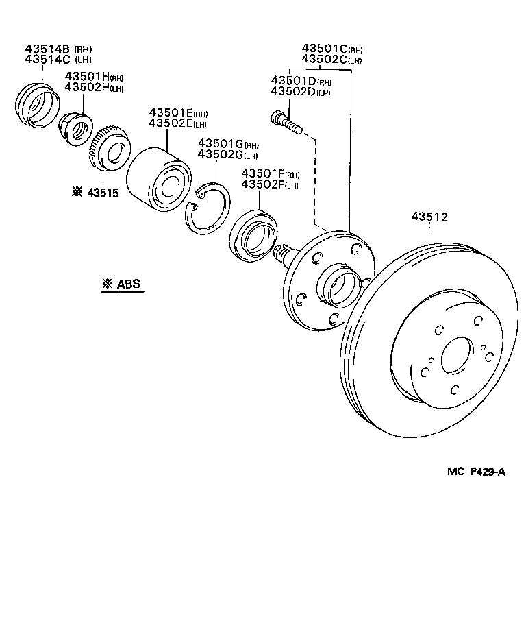 43512-22240 DISC, FRONT product image