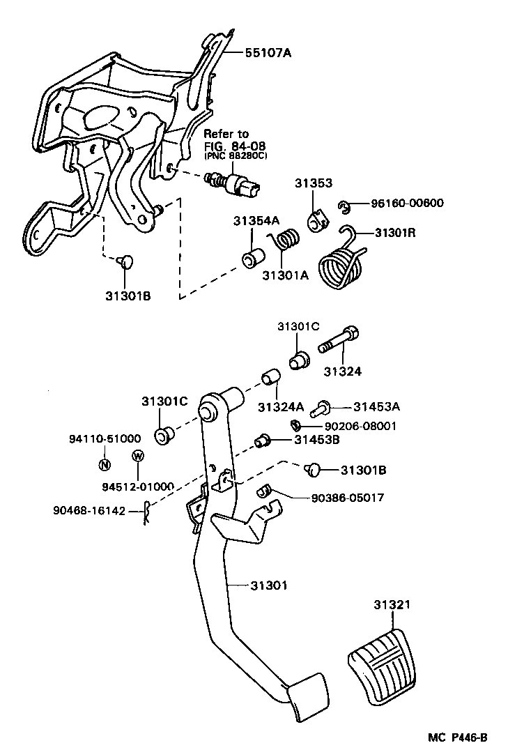31301-14110 PEDAL SUB-ASSY, CLUTCH product image