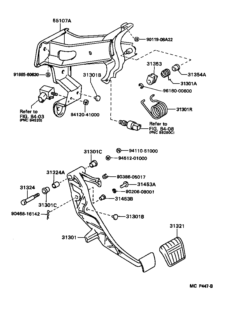 31301-14110 PEDAL SUB-ASSY, CLUTCH product image