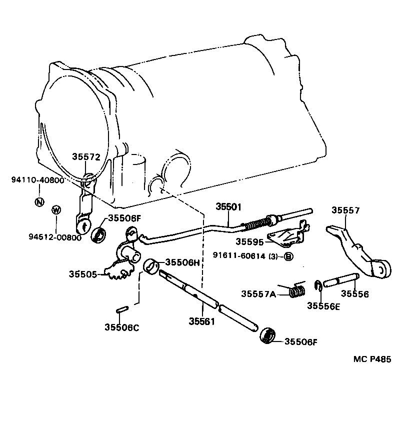 35501-60010 ROD SUB-ASSY, PARKING LOCK product image