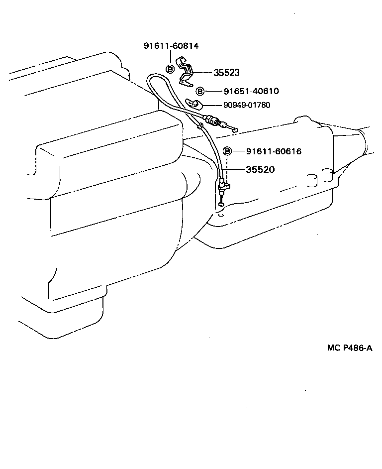 35523-30120 CLAMP, THROTTLE CABLE product image