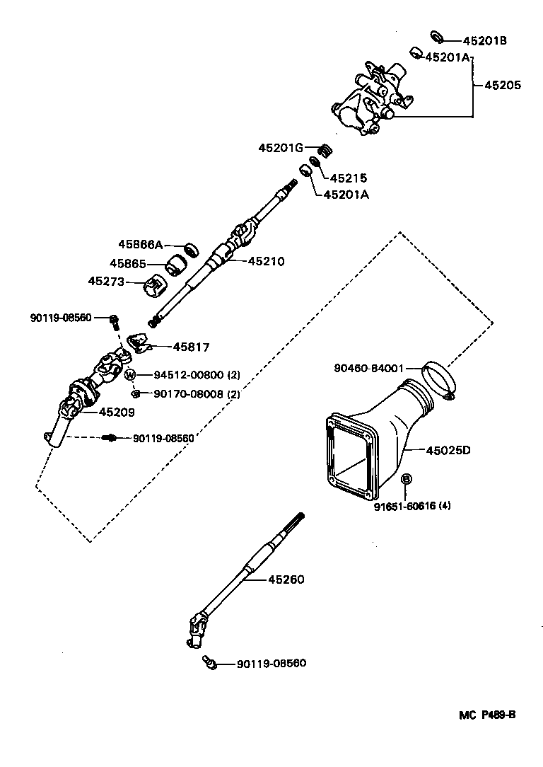 Toyota 45209-14070 YOKE SUB-ASSY, STEERING SLIDING