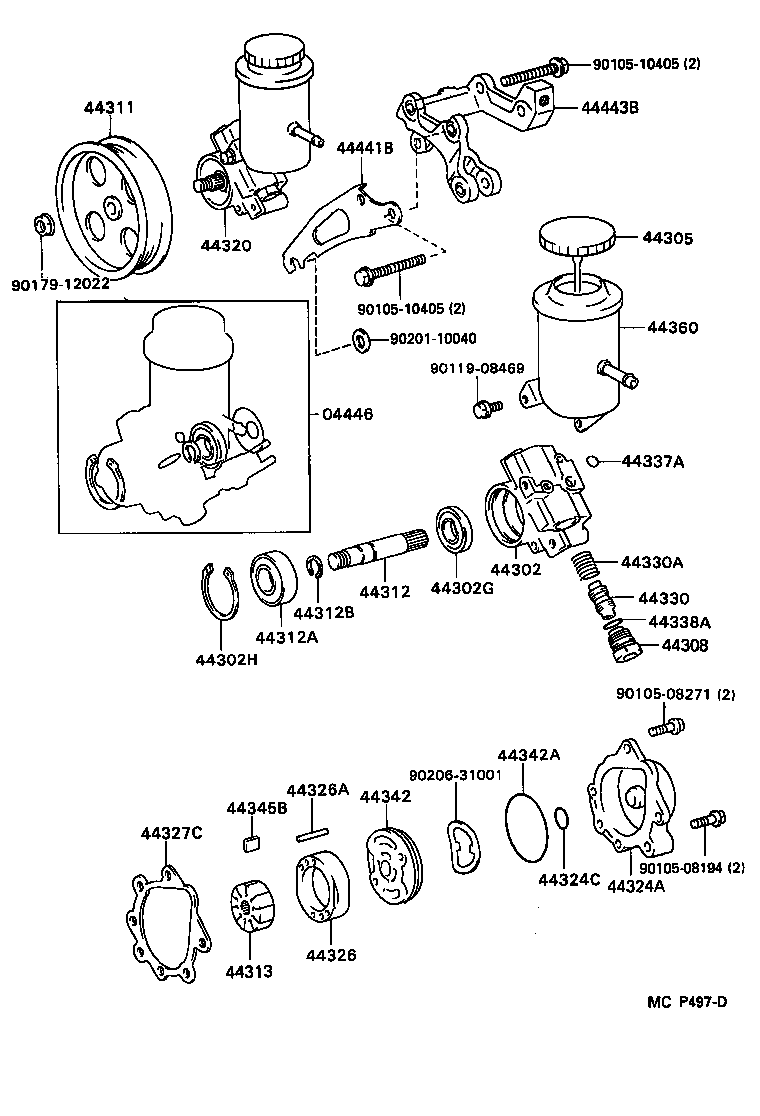 44360-24042 RESERVOIR ASSY, VANE PUMP OIL product image