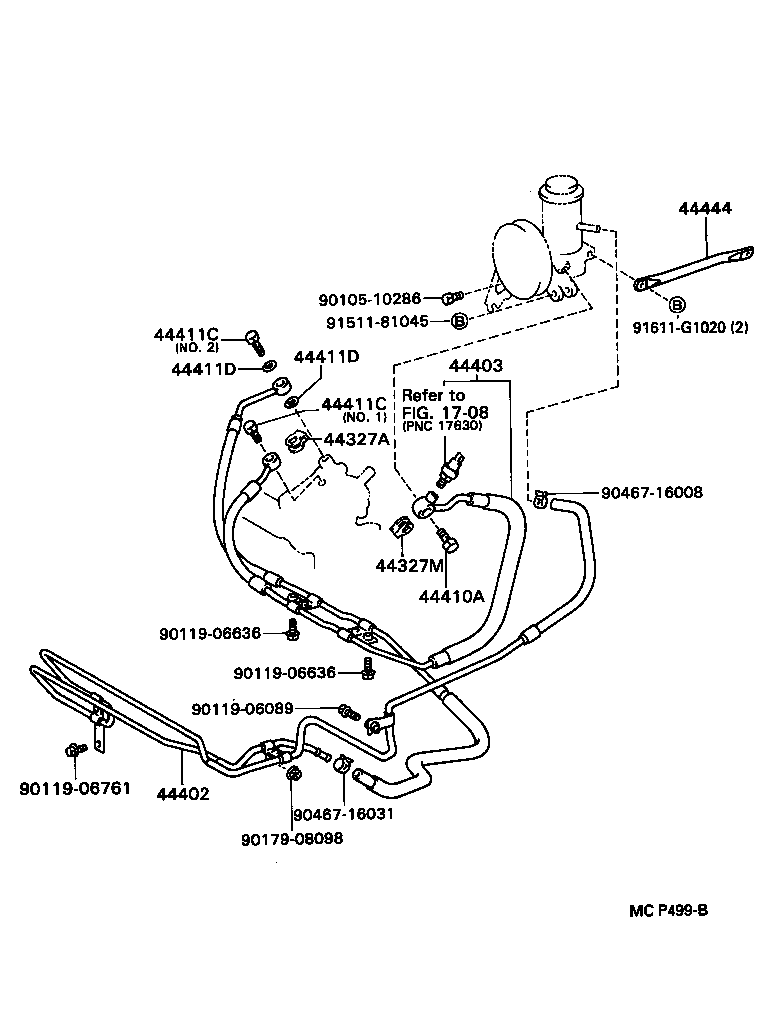 44403-14010 TUBE SUB-ASSY, PRESSURE FEED, NO.1 product image
