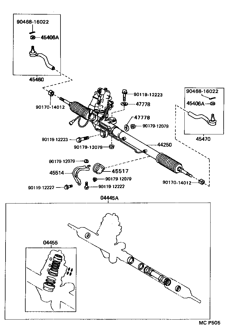 04445-14040 GASKET KIT, POWER STEERING GEAR(FOR RACK & PINION) product image
