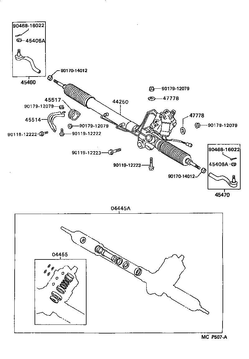 04445-14040 GASKET KIT, POWER STEERING GEAR(FOR RACK & PINION) product image