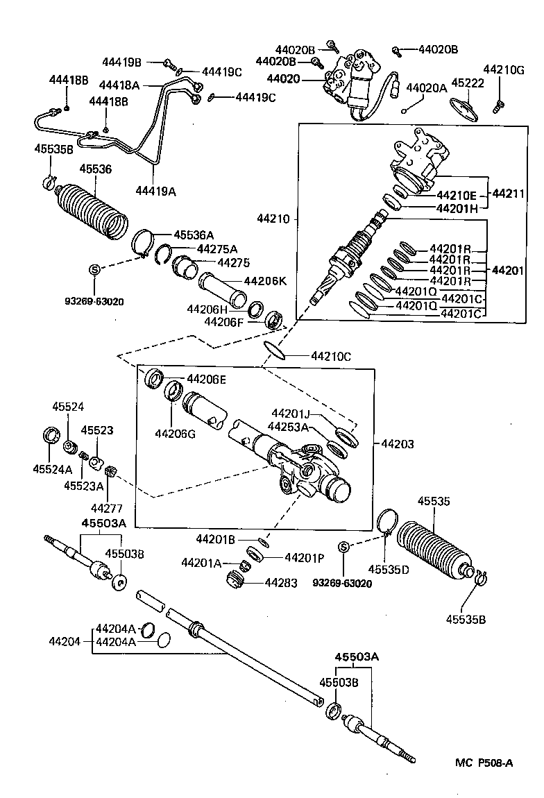 Toyota 45535-24030 BOOT, STEERING RACK, NO.1