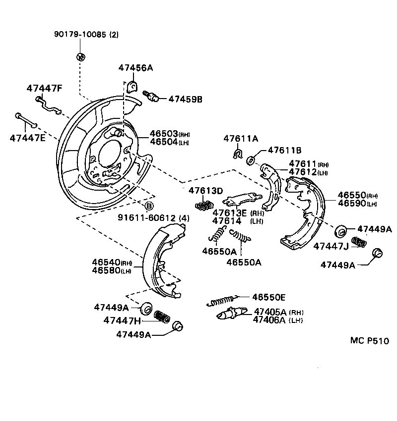46410-14130 CABLE ASSY, PARKING BRAKE, NO.1 product image