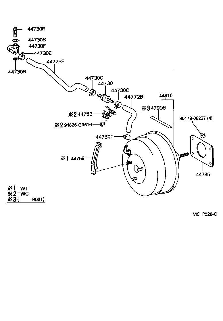 Toyota 44758-24060 BRACKET, VACUUM CHECK VALVE