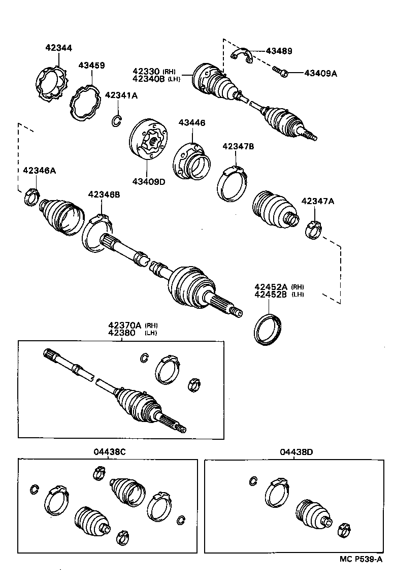 04437-24040 BOOT KIT, REAR DRIVE SHAFT product image
