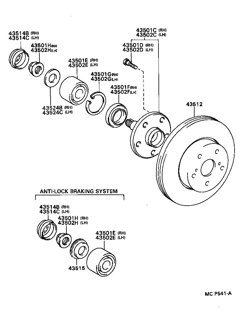 43524-24010 SPACER, FRONT WHEEL INNER BEARING, RH product image