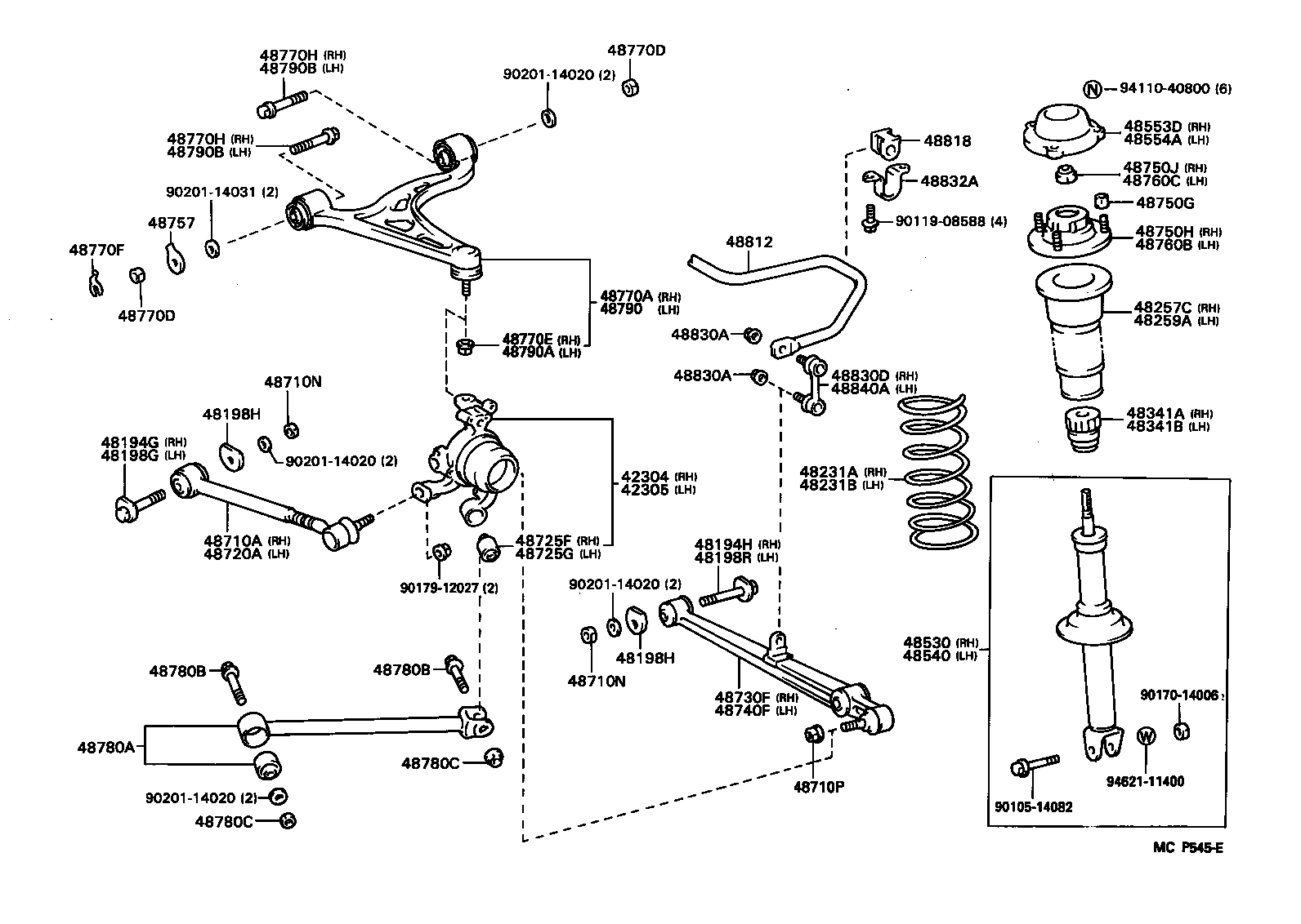 42304-14030 CARRIER SUB-ASSY, REAR AXLE, RH product image