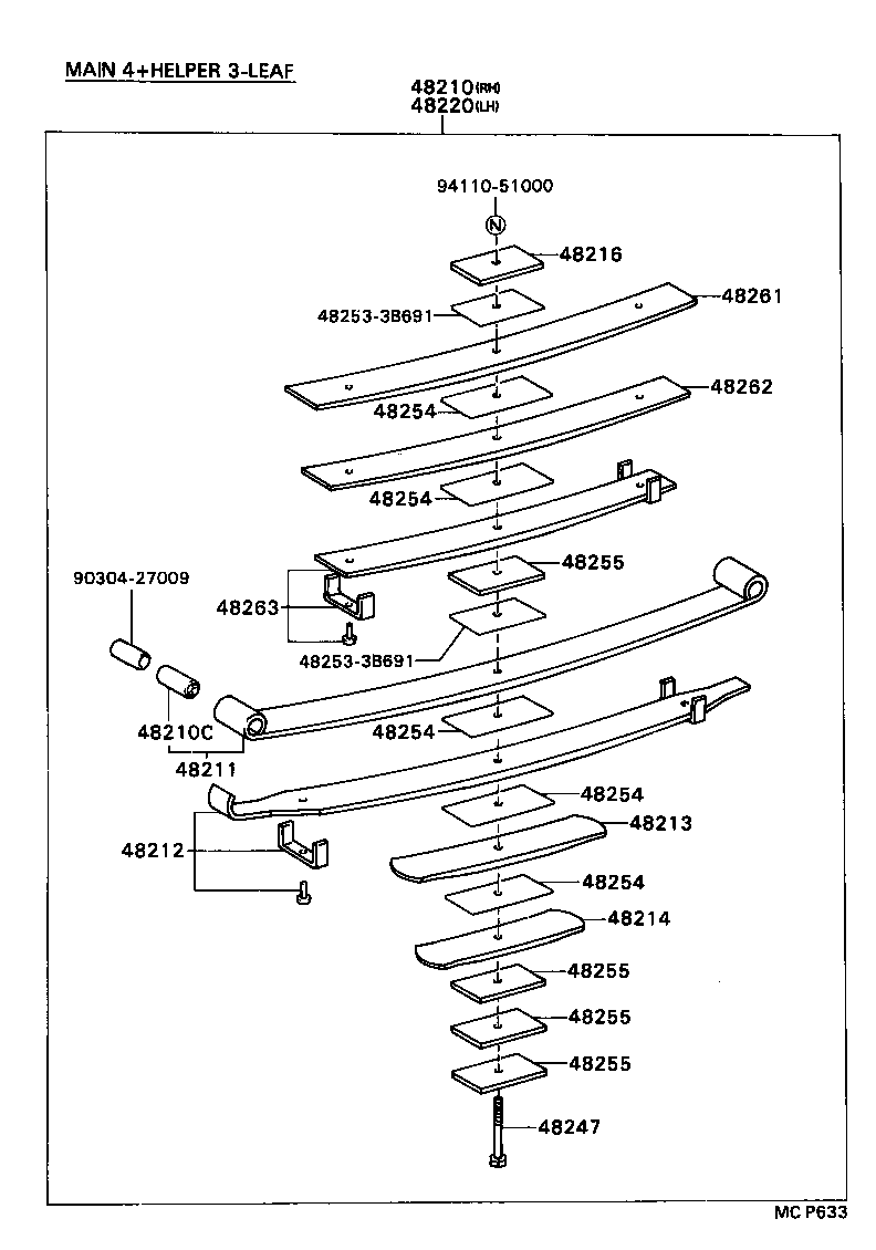 48247-3C110 BOLT, REAR SPRING, CENTER product image