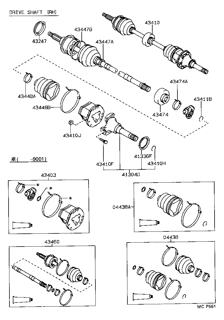 43403-32011 JOINT SET, FRONT AXLE INBOARD, RH product image