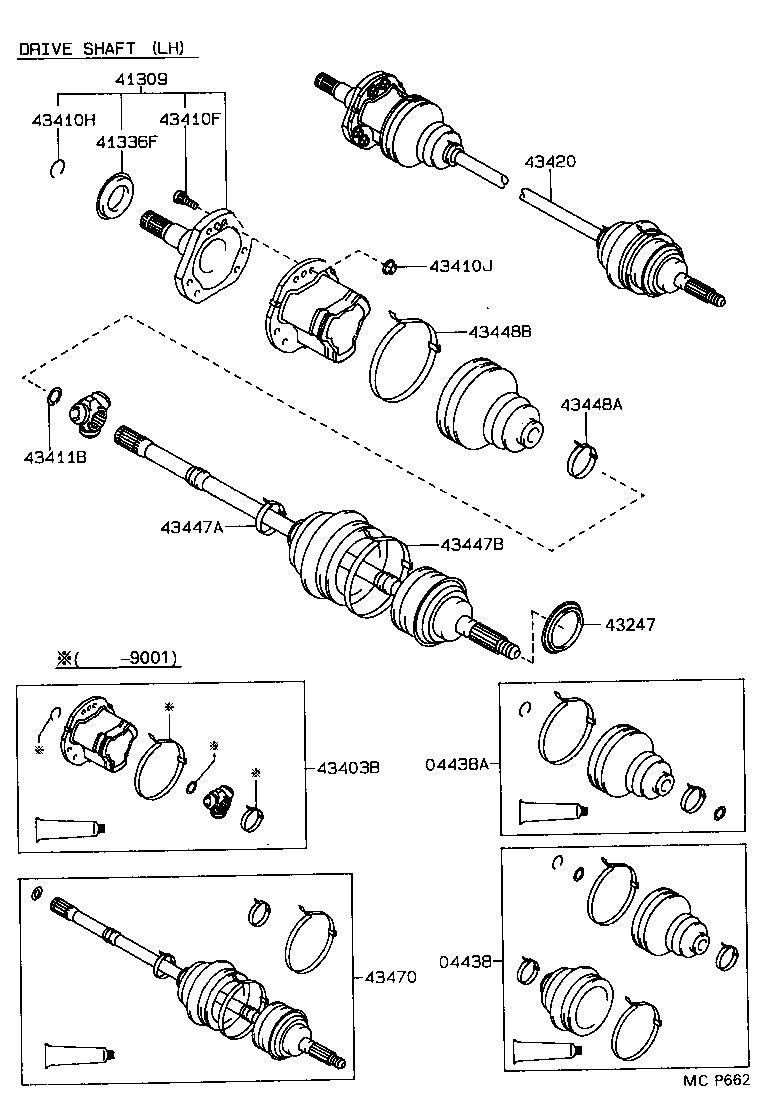 43403-32011 JOINT SET, FRONT AXLE INBOARD, RH product image