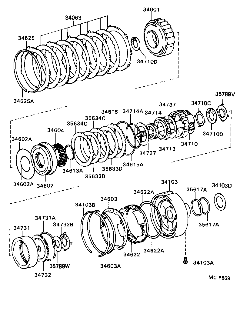 34601-30040 DRUM SUB-ASSY, OVERDRIVE DIRECT CLUTCH product image