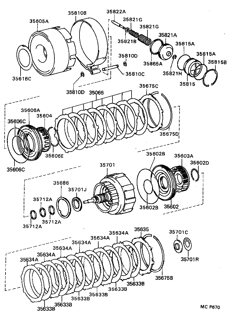 35065-30010 DRUM SUB-ASSY, REAR CLUTCH & FRONT SUN GEAR product image