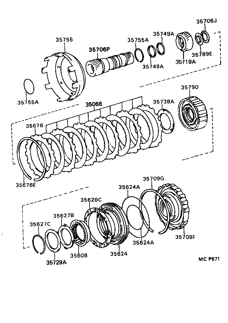 35706-30080 GEAR SUB-ASSY, FRONT PLANETARY SUN product image