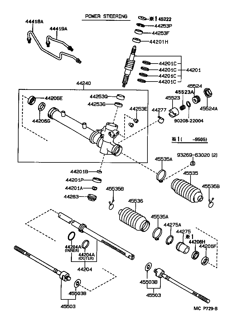 44250-12232 GEAR ASSY, POWER STEERING(FOR RACK & PINION) product image