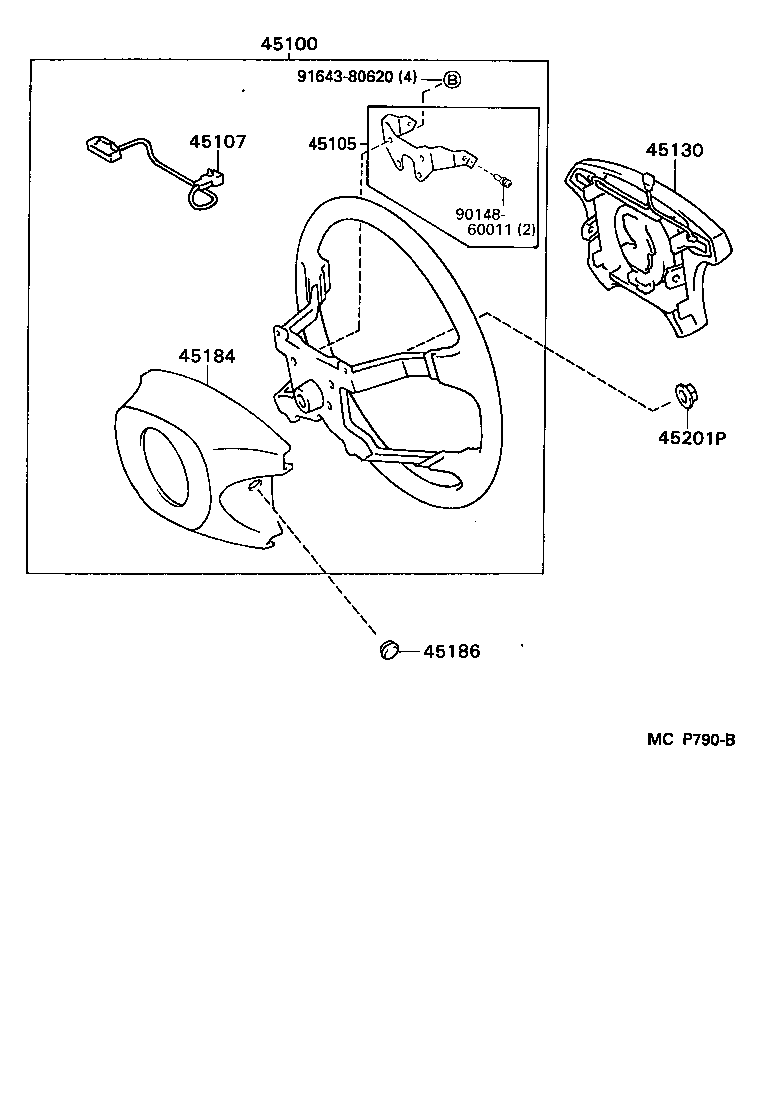 45100-28131-B0 WHEEL ASSY, STEERING product image