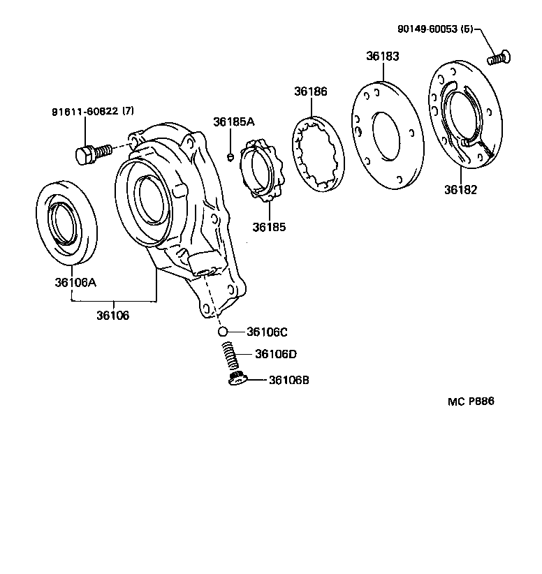 90316-40004 SEAL, OIL (FOR TRANSFER OIL PUMP BODY) product image