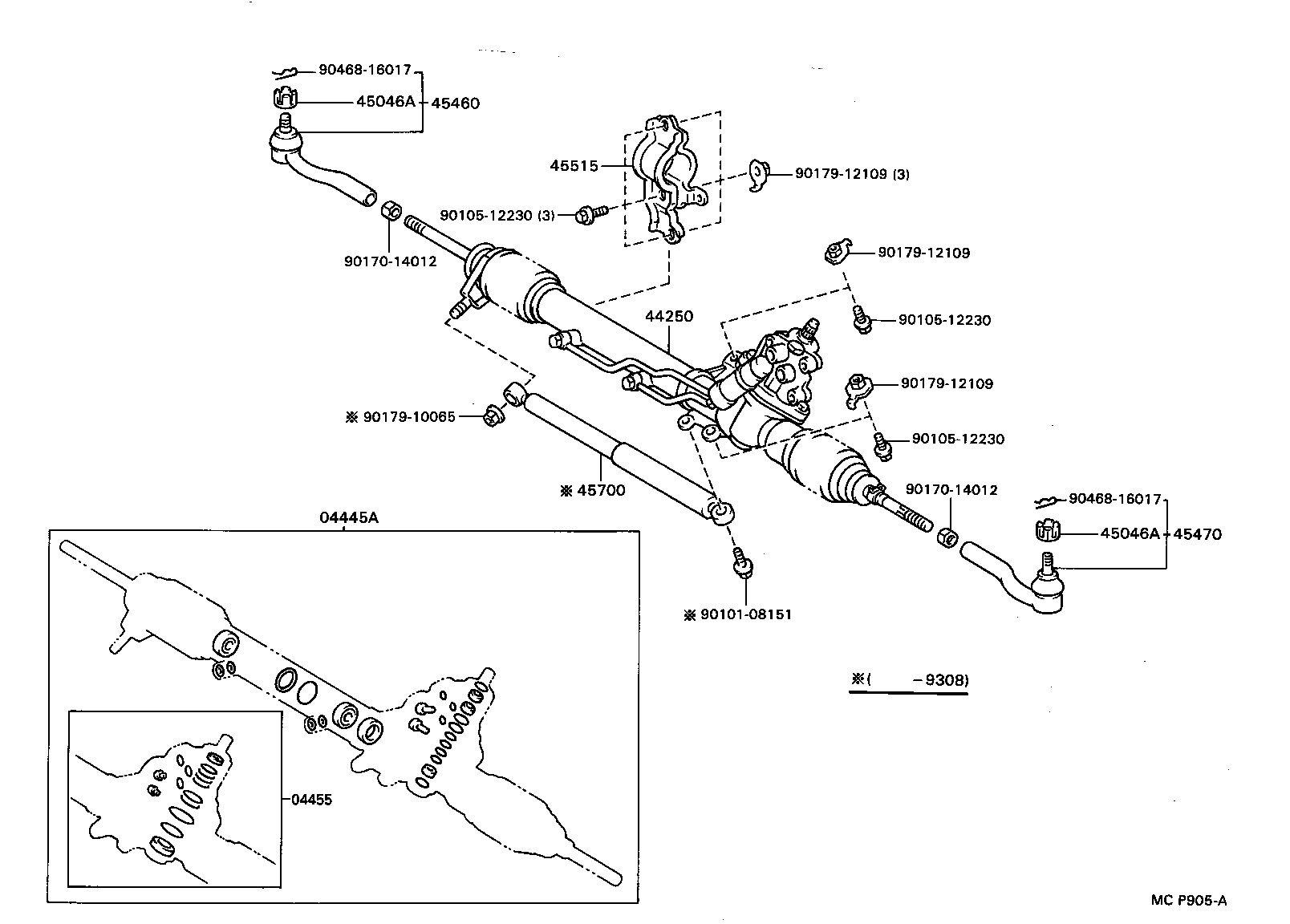 04445-30170 GASKET KIT, POWER STEERING GEAR(FOR RACK & PINION) product image