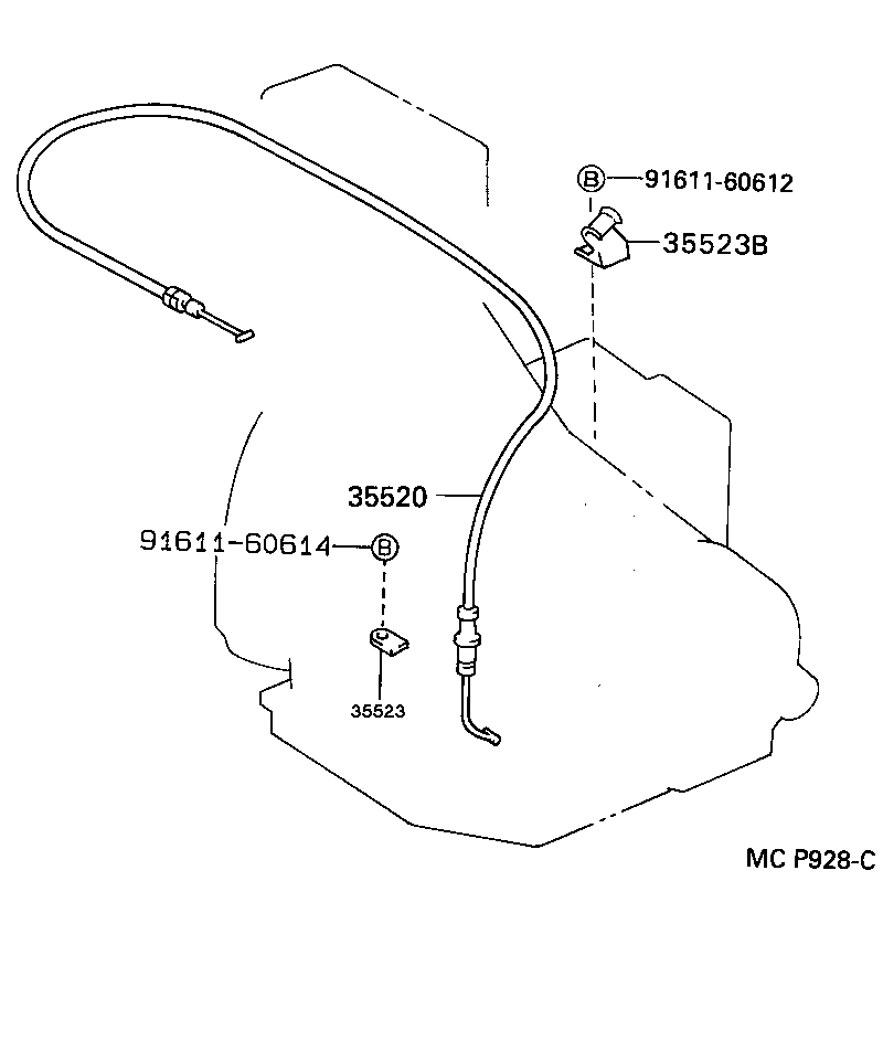 35520-20600 CABLE ASSY, THROTTLE product image