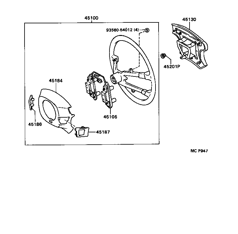 45105-26080 PLATE SUB-ASSY, HORN BUTTON CONTACT, NO.1 product image
