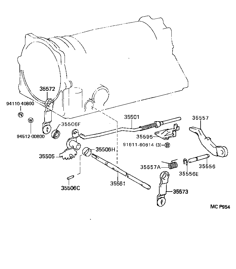 35505-30030 LEVER SUB-ASSY, MANUAL VALVE product image