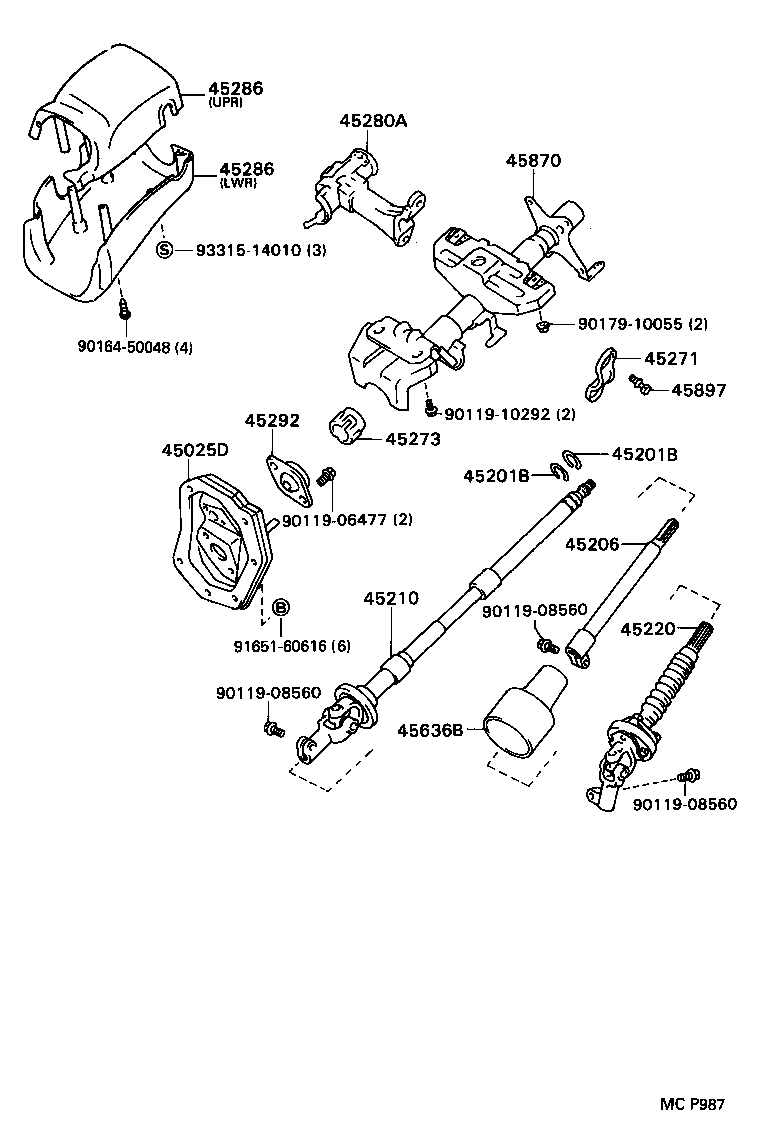 45280-34010 BRACKET ASSY, STEERING COLUMN, UPPER product image