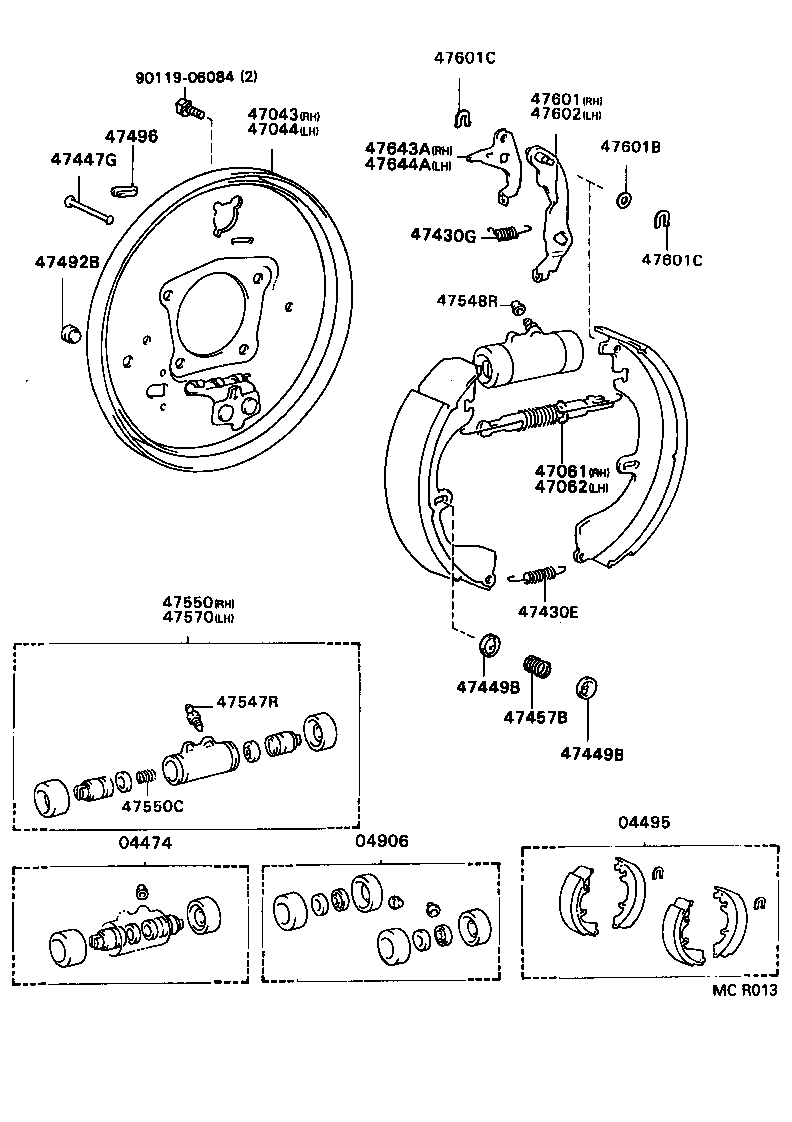 47550-20180 CYLINDER ASSY, REAR WHEEL BRAKE(FOR RH, FRONT OR UPPER) product image