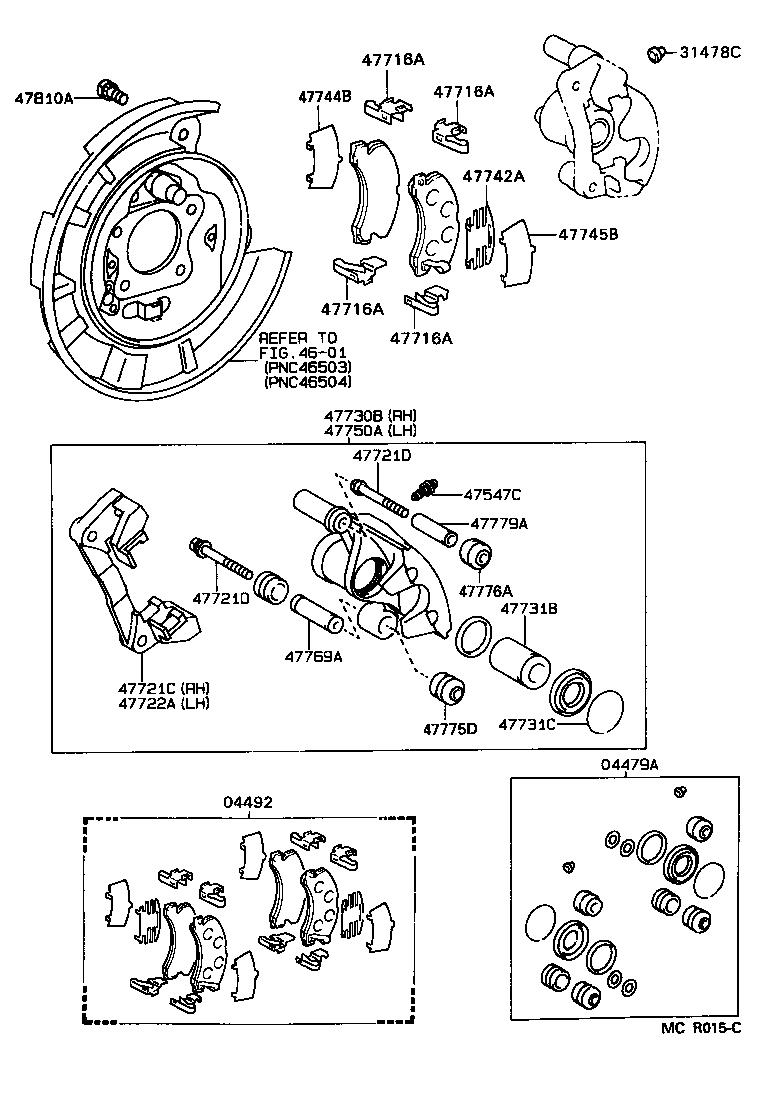 Toyota 04466-20020 PAD KIT, DISC BRAKE, REAR