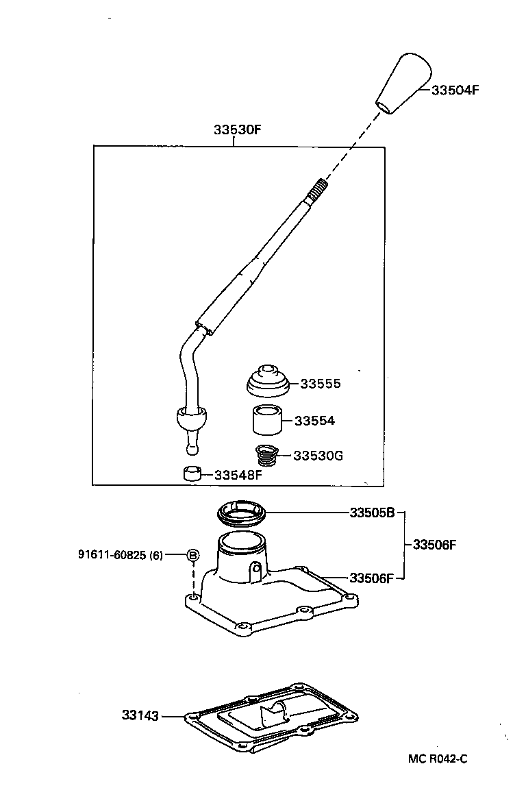 33530-34010 LEVER ASSY, SHIFT (FOR FLOOR SHIFT) product image