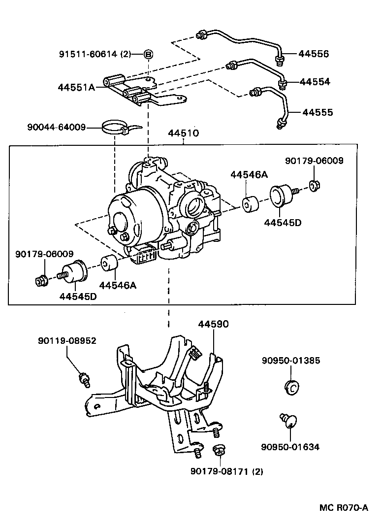 44552-14020 TUBE, BRAKE ACTUATOR, NO.2 product image